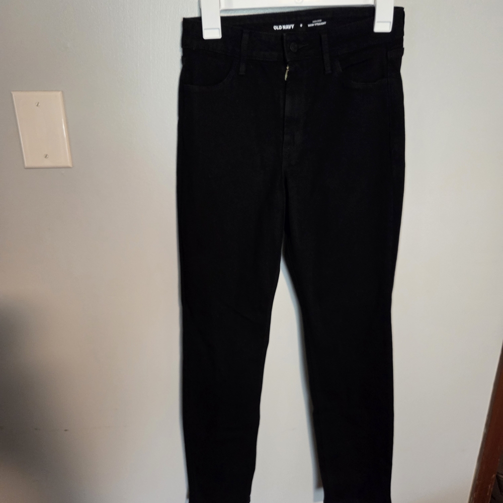 Old Navy Black High-Rise Straight Jeans